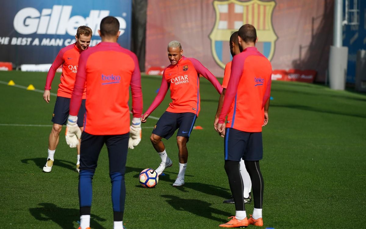 Neymar Jr back at training