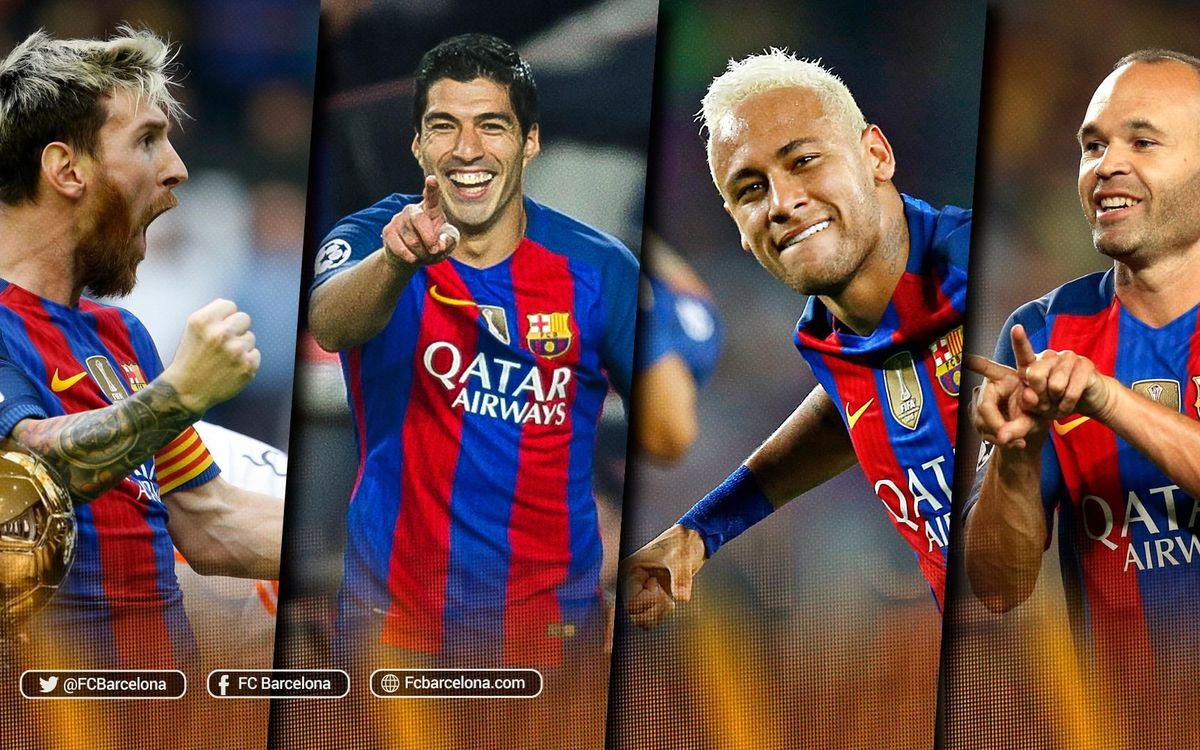 Iniesta, Suárez, Messi et Neymar Jr, candidats au Ballon d'Or