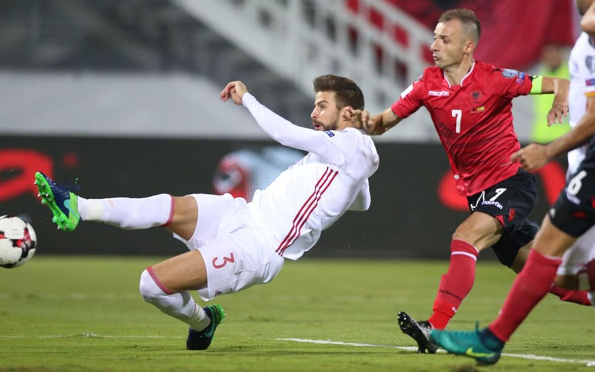Three from FC Barcelona help Spain to 2-0 win in Albania