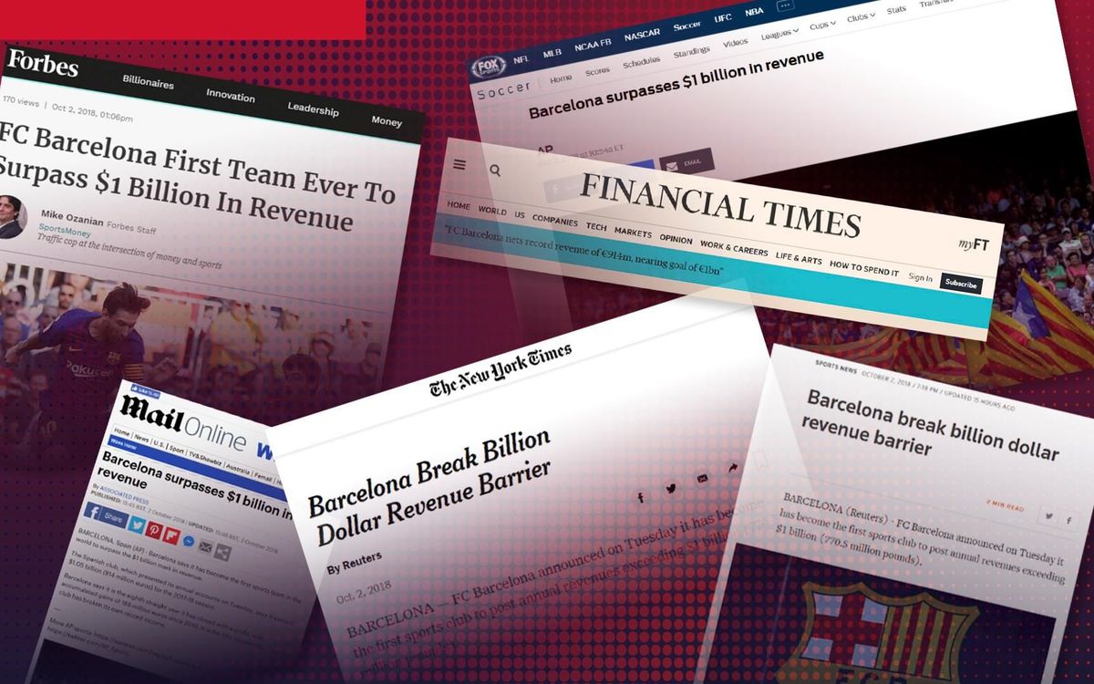 News of FC Barcelona’s billion dollars in revenues circles the globe