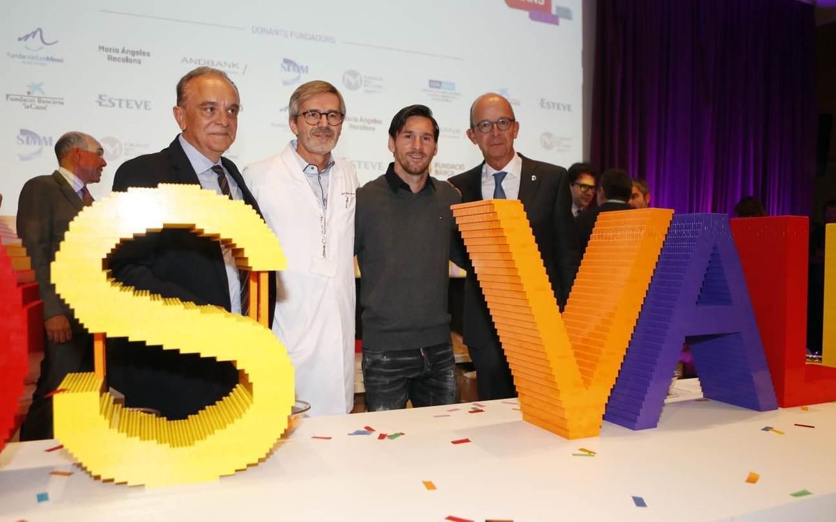 Jordi Cardoner and Leo Messi attend groundbreaking of SJD Pediatric Cancer Center in Barcelona