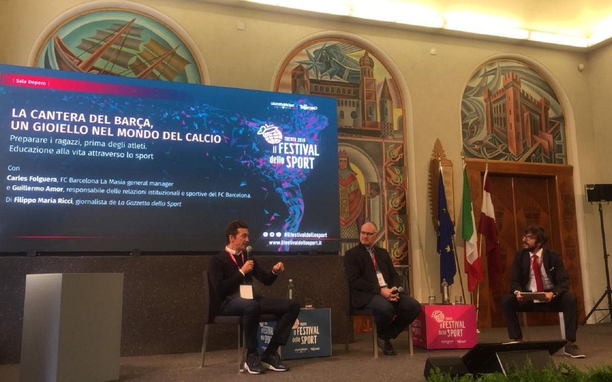 Guillermo Amor and Carles Folguera explain La Masia at ‘Festival dello Sport’