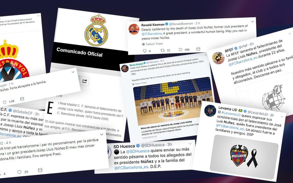 Les reaccions a la mort de Josep Lluís Núñez