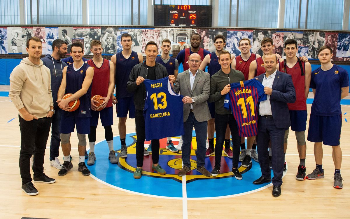 Steve Nash and Stu Holden visit Ciutat Esportiva Joan Gamper