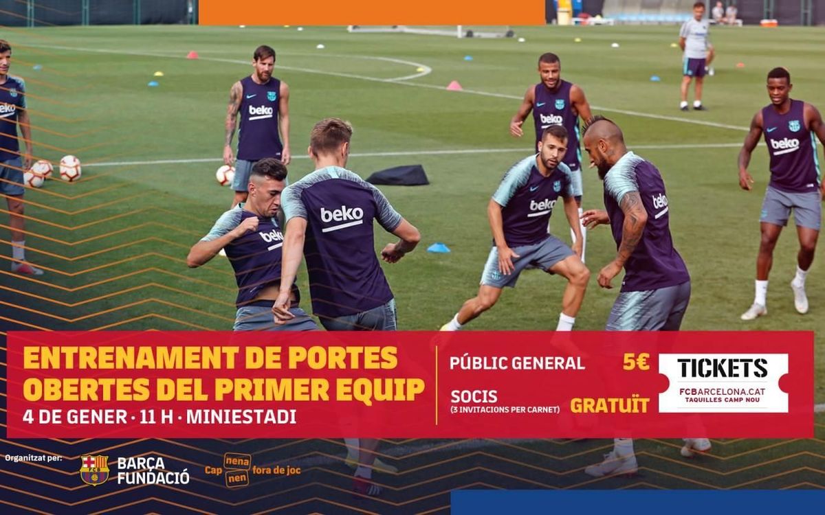 Entrenament de portes obertes al Miniestadi, el 4 de gener