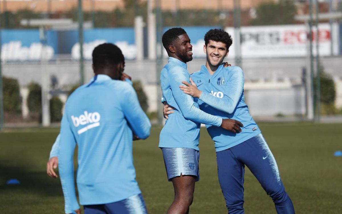 Umtiti, novedad en el entrenamiento
