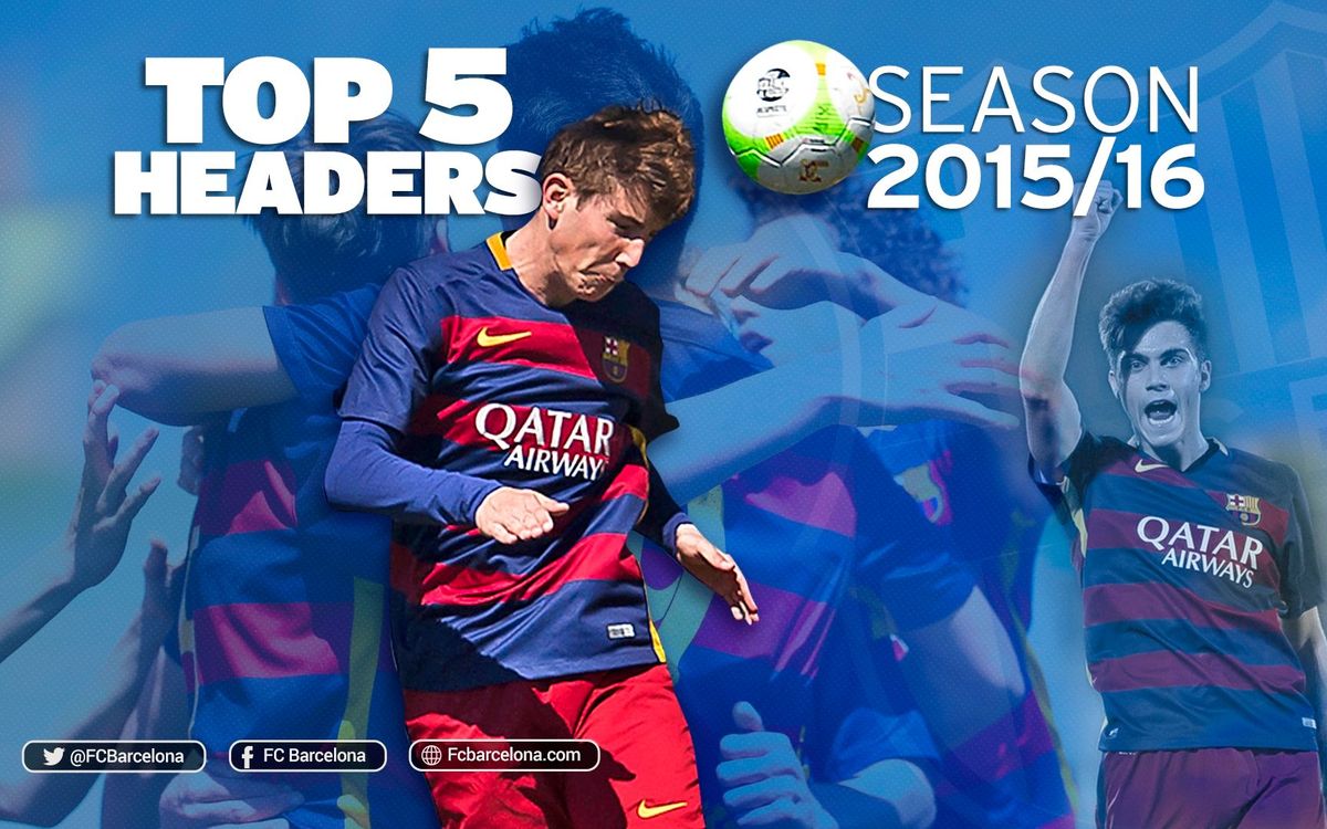 Les cinc millors rematades de cap dels equips formatius del FC Barcelona
