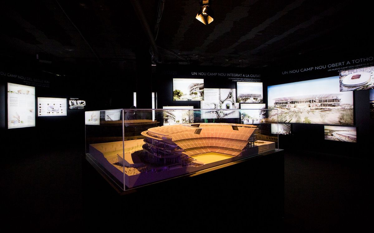 Exposición 'Concurso Espai Barça: Nuevo Camp Nou y Nuevo Palau Blaugrana', en el Colegio de Arquitectos de Catalunya