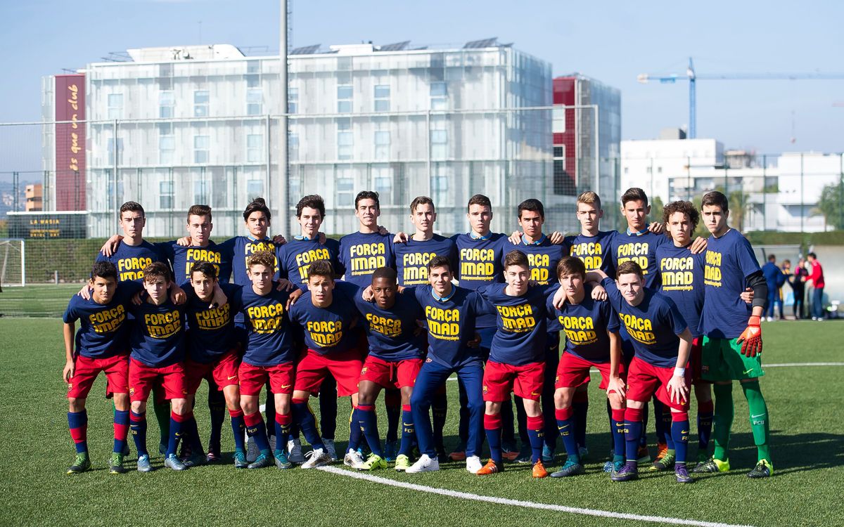 El Cadete A, con camisetas de apoyo a Imad