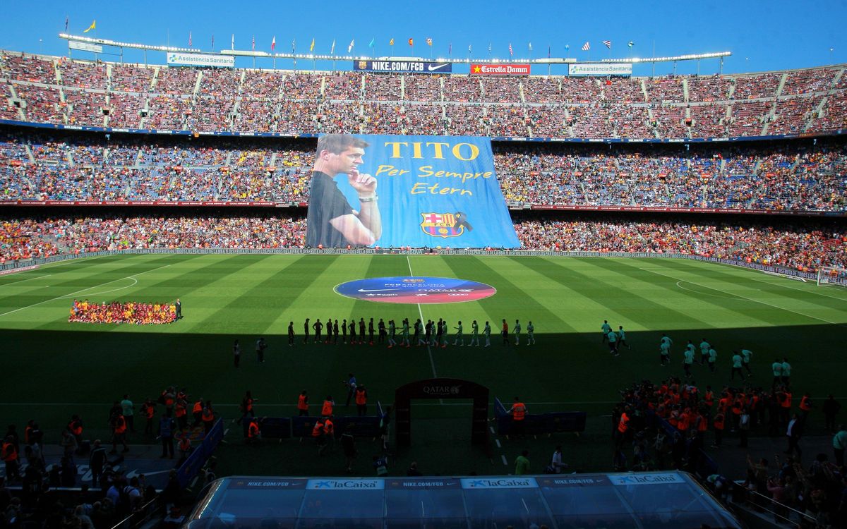 El último recuerdo del Camp Nou a Tito Vilanova