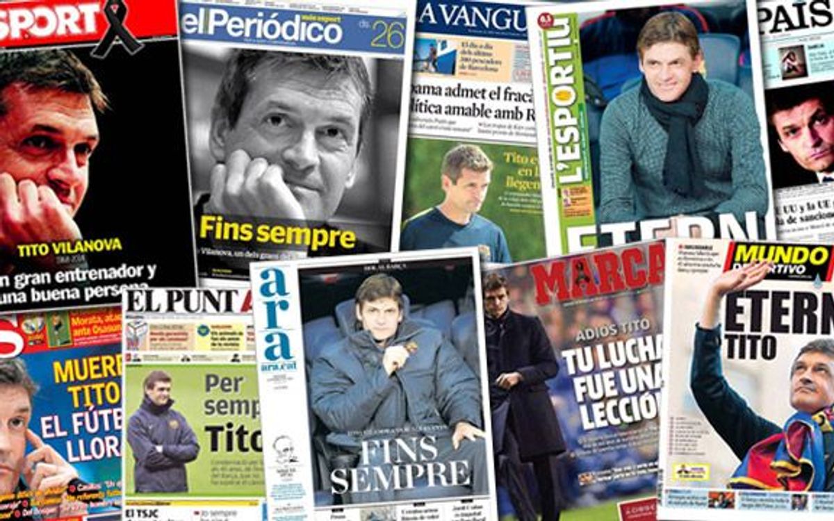 Tito Vilanova, protagonista en la prensa