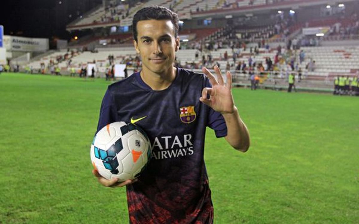 Primer hat-trick de Pedro amb el Barça