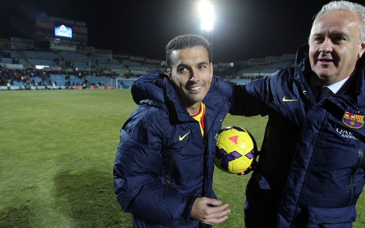 L’escalfament del FC Barcelona a Getafe